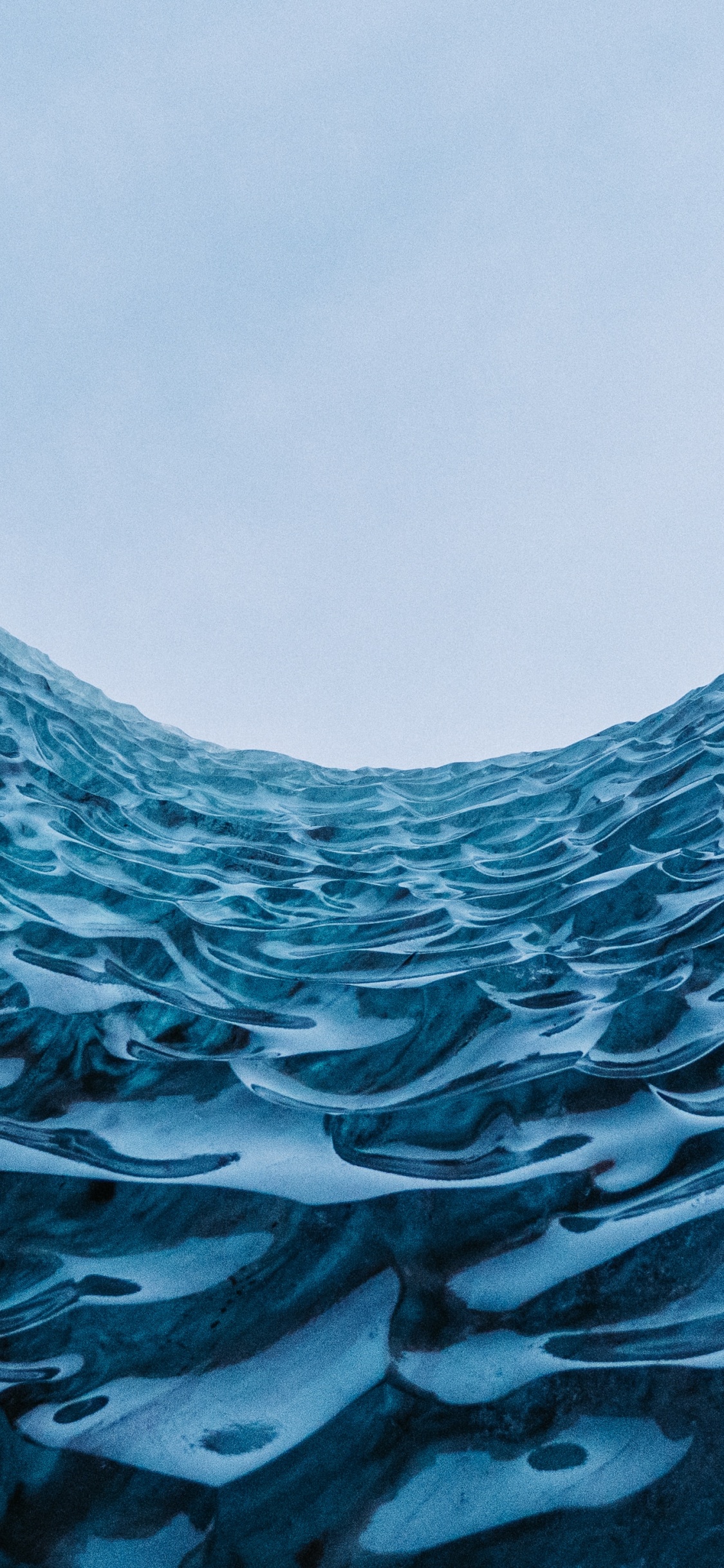 Обои ветровая волна, отражение, Аква, лед, вода в разрешении 1125x2436