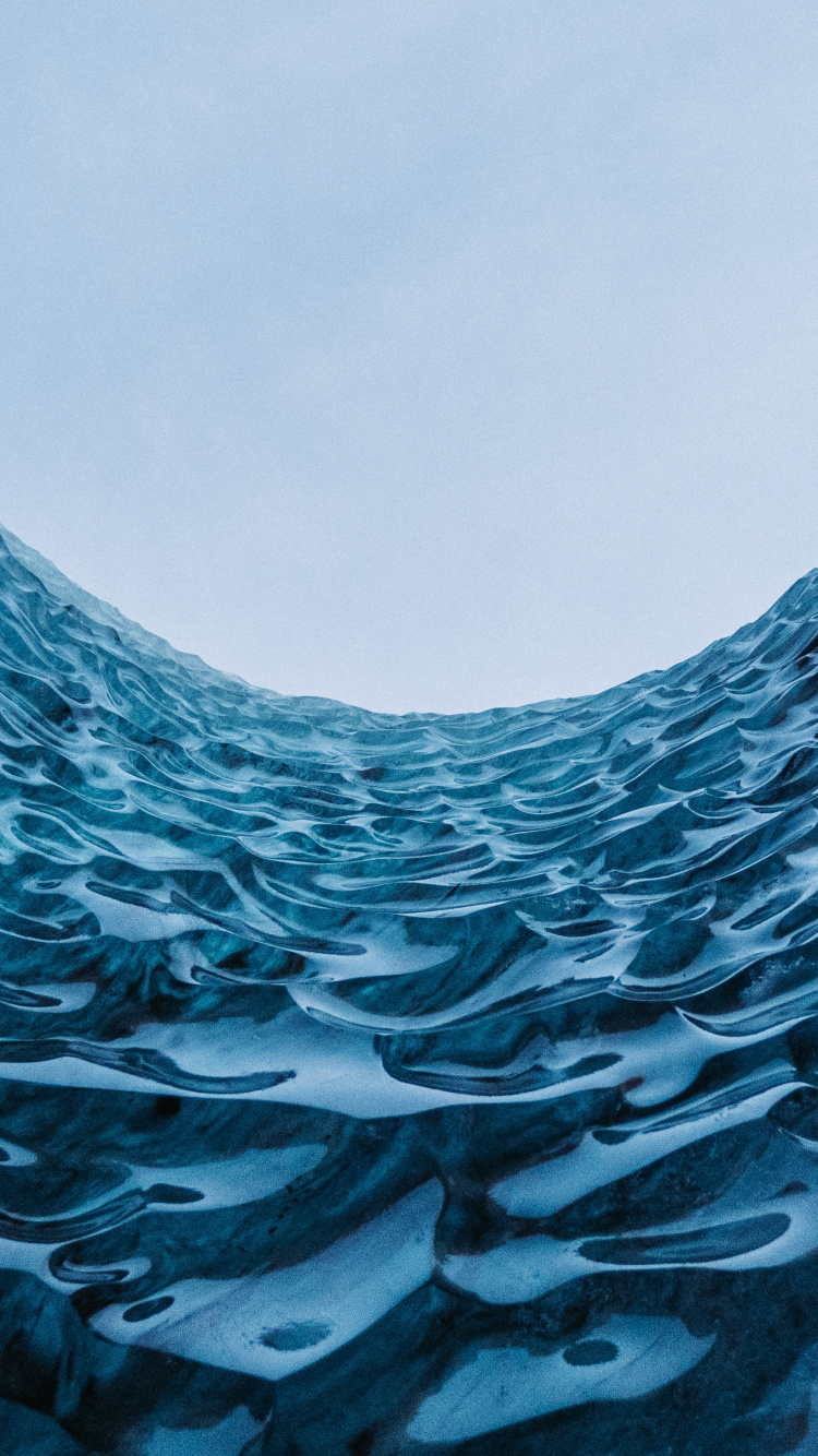 Обои ветровая волна, отражение, Аква, лед, вода в разрешении 750x1334