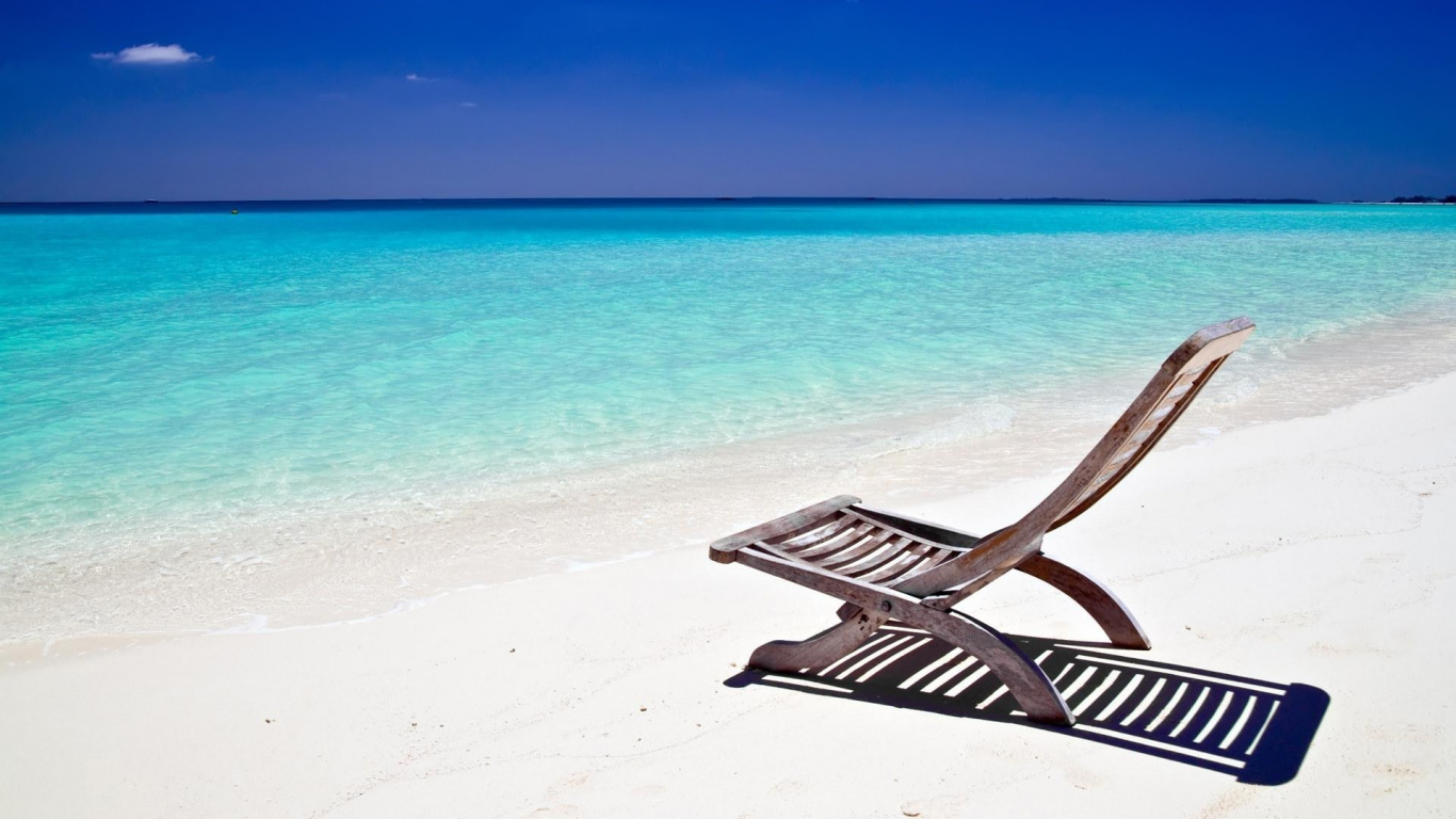 Обои стул, пляж, отпуск, Карибский бассейн, море в разрешении 1366x768. 