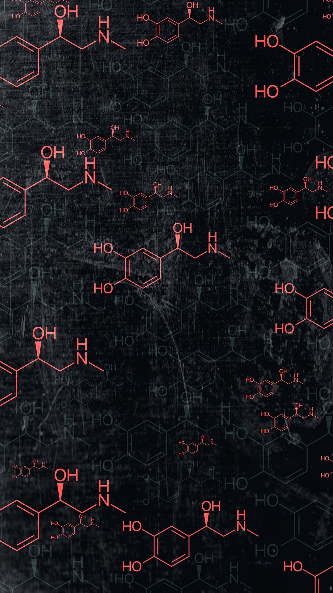 Обои темнота, абстрактное искусство, почерк, красный цвет, линия в разрешении 1080x1920