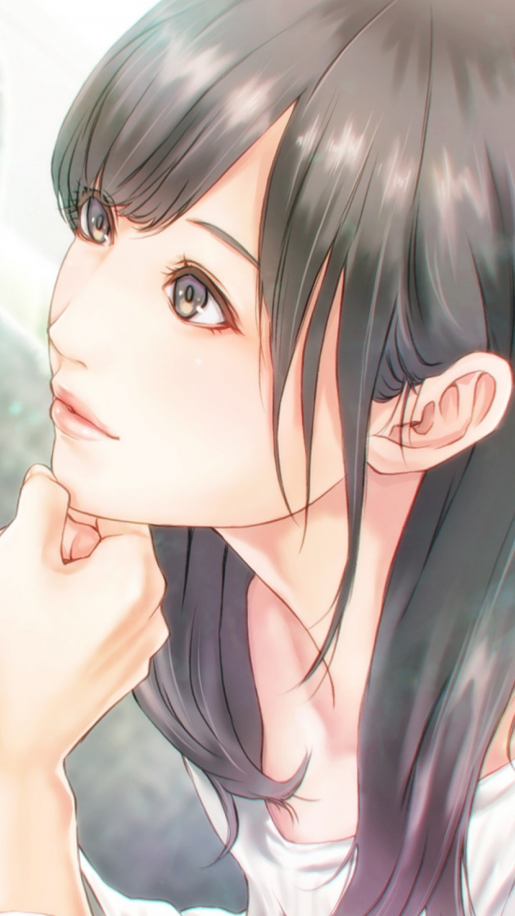 Обои аниме, роман, пара, волосы, прическа в разрешении 750x1334