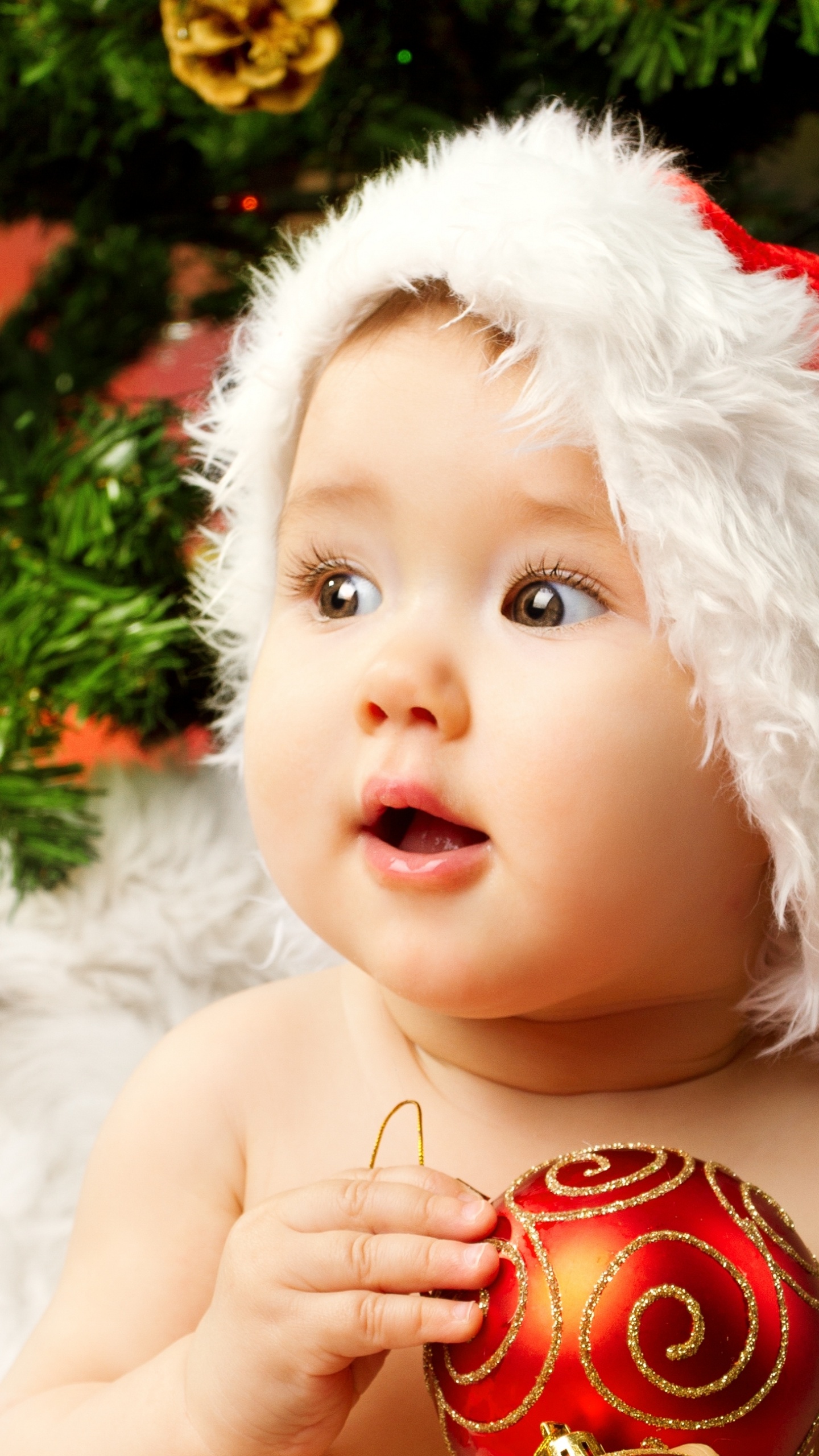 Обои Рождественский день, младенец, привлекательность, Рождество, ребенок в разрешении 1440x2560