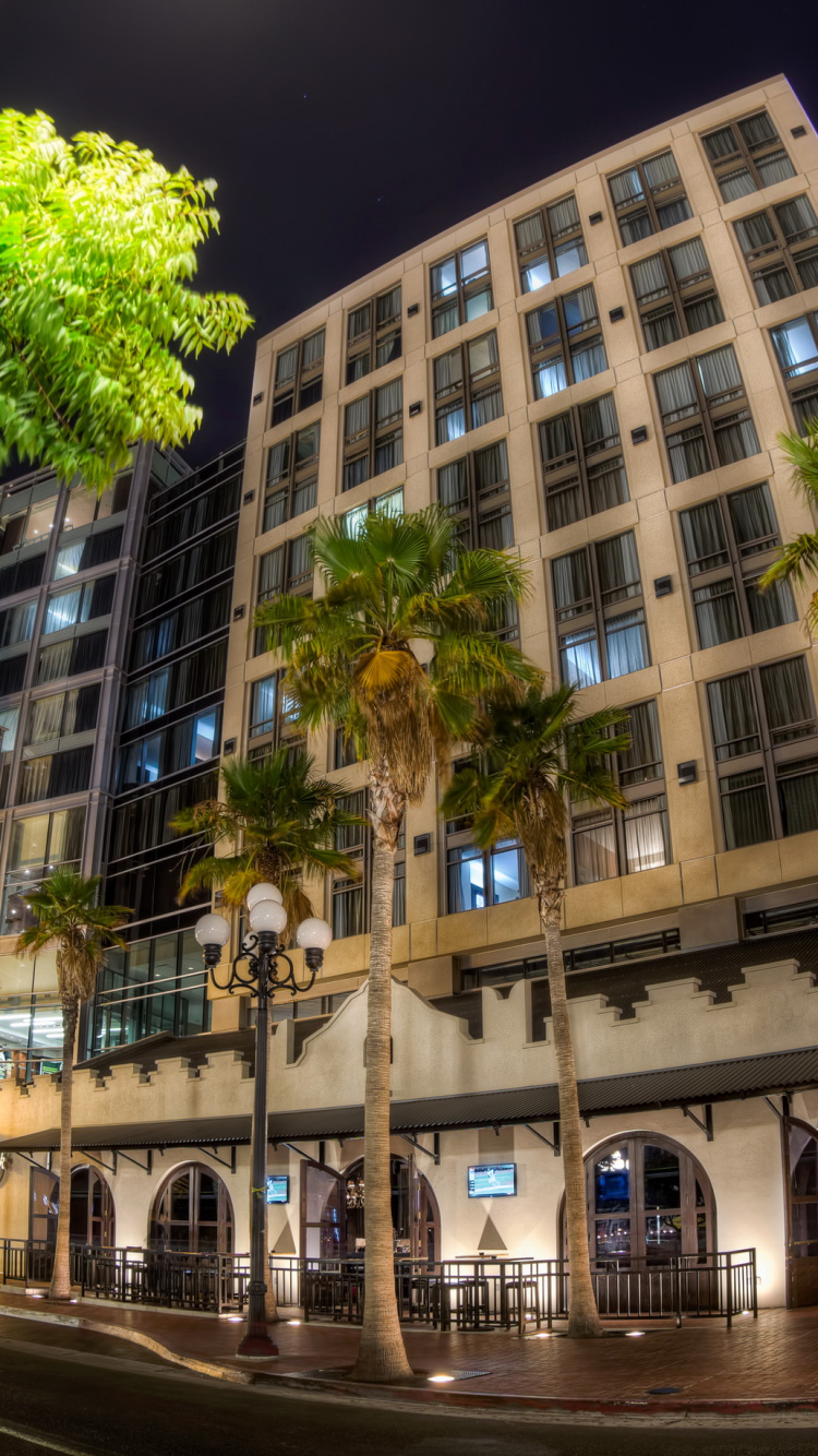 Обои Сан Диего, ночь, городской район, город, метрополия в разрешении 750x1334