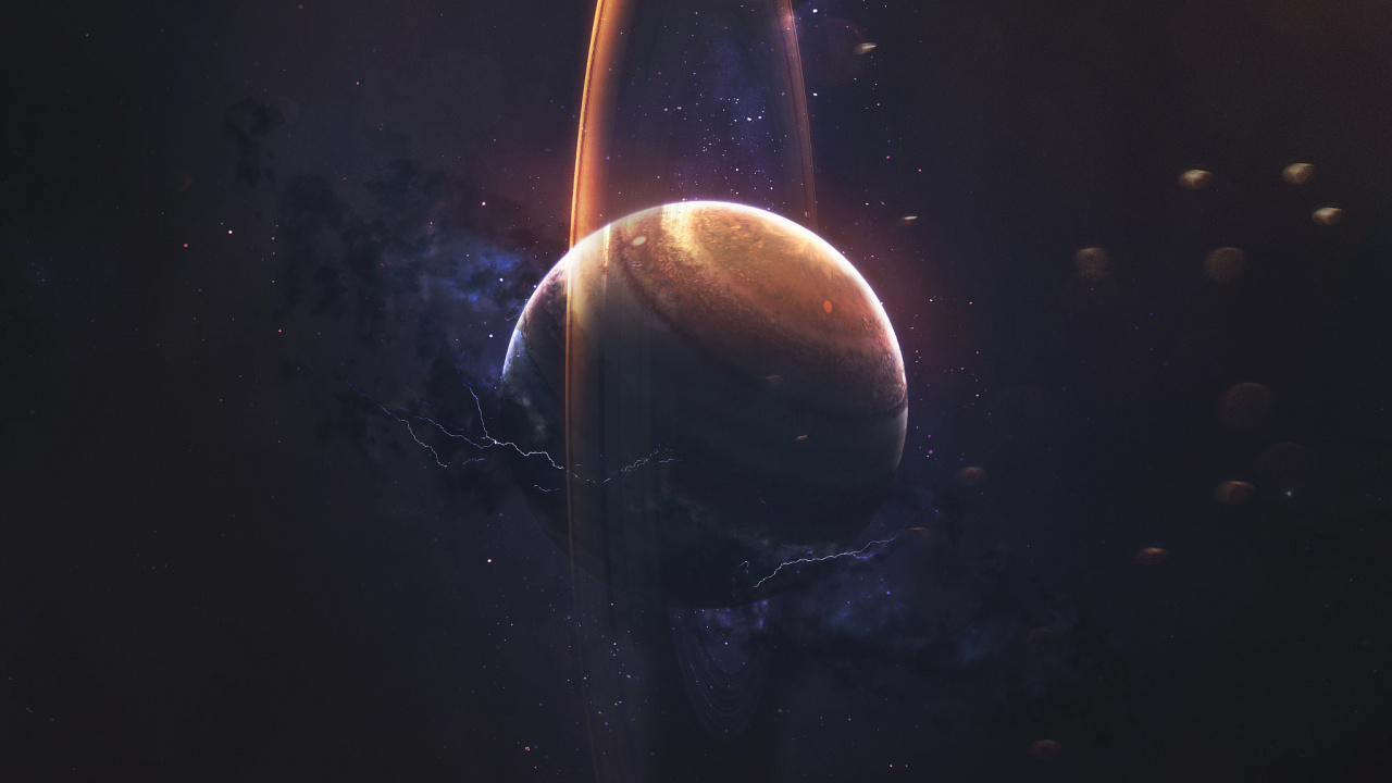 Обои земля, Сатурн, планета, астрономический объект, звезда в разрешении 1280x720