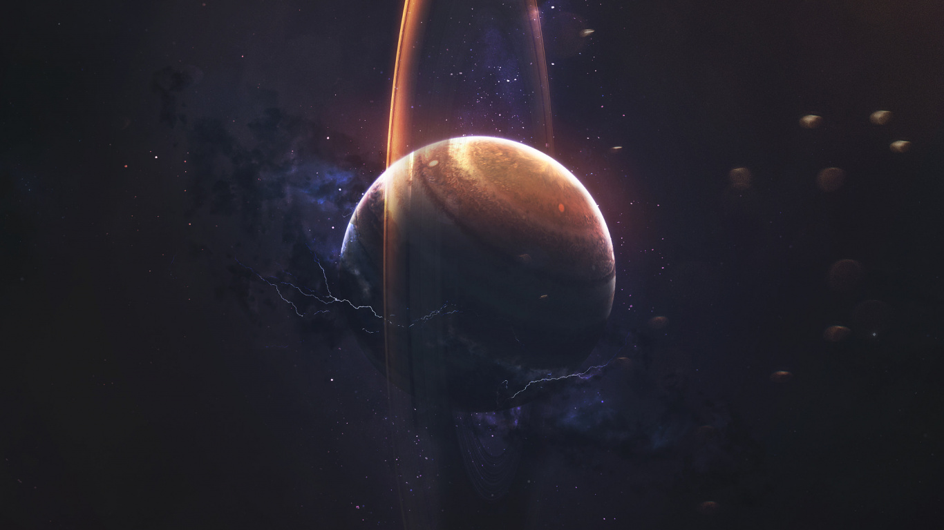 Обои земля, Сатурн, планета, астрономический объект, звезда в разрешении 1366x768