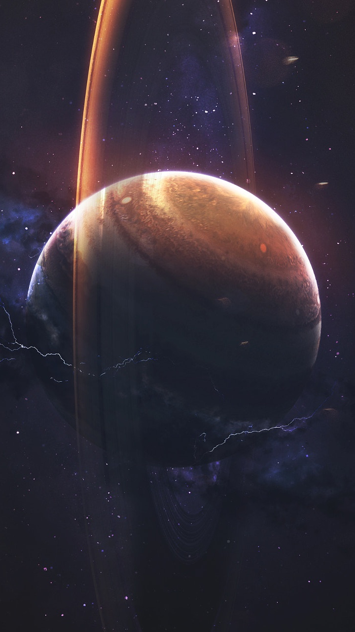 Обои земля, Сатурн, планета, астрономический объект, звезда в разрешении 720x1280