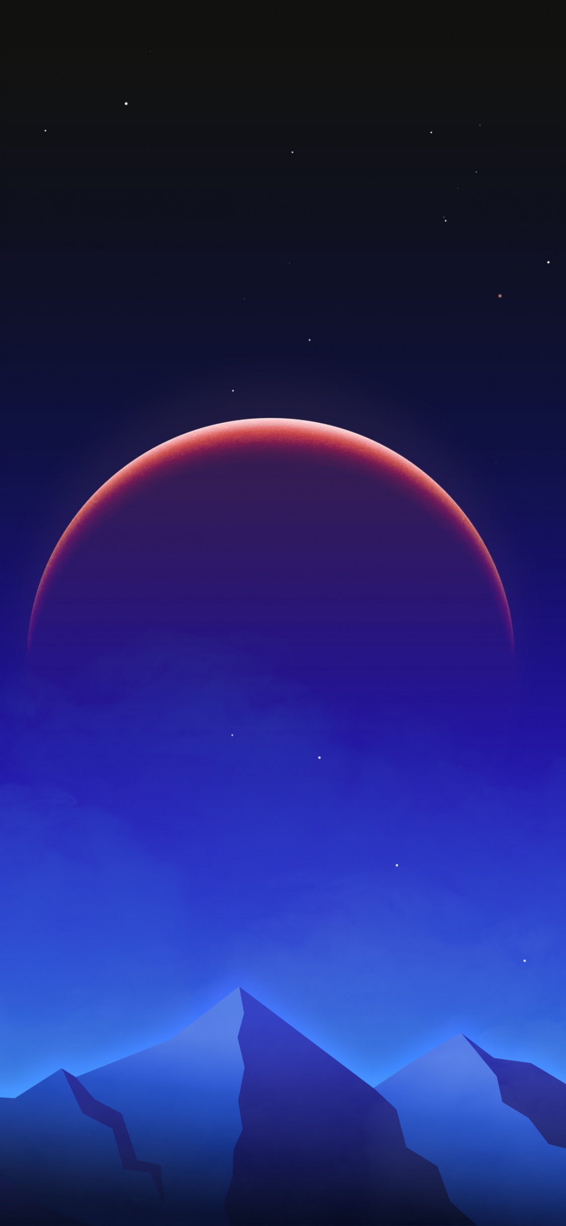 Обои абстрактное искусство, атмосфера, дневное время, луна, природа в разрешении 1125x2436