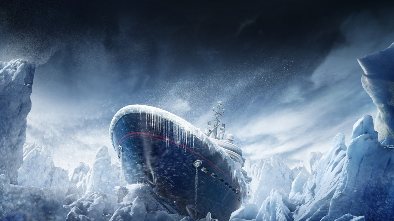Обои атмосфера, горный хребет, высокий корабль, замораживание, гора в разрешении 1280x720
