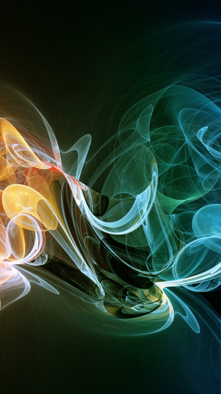 Обои высокая контрастность, отличие, амолед, синий, фрактальное искусство в разрешении 750x1334