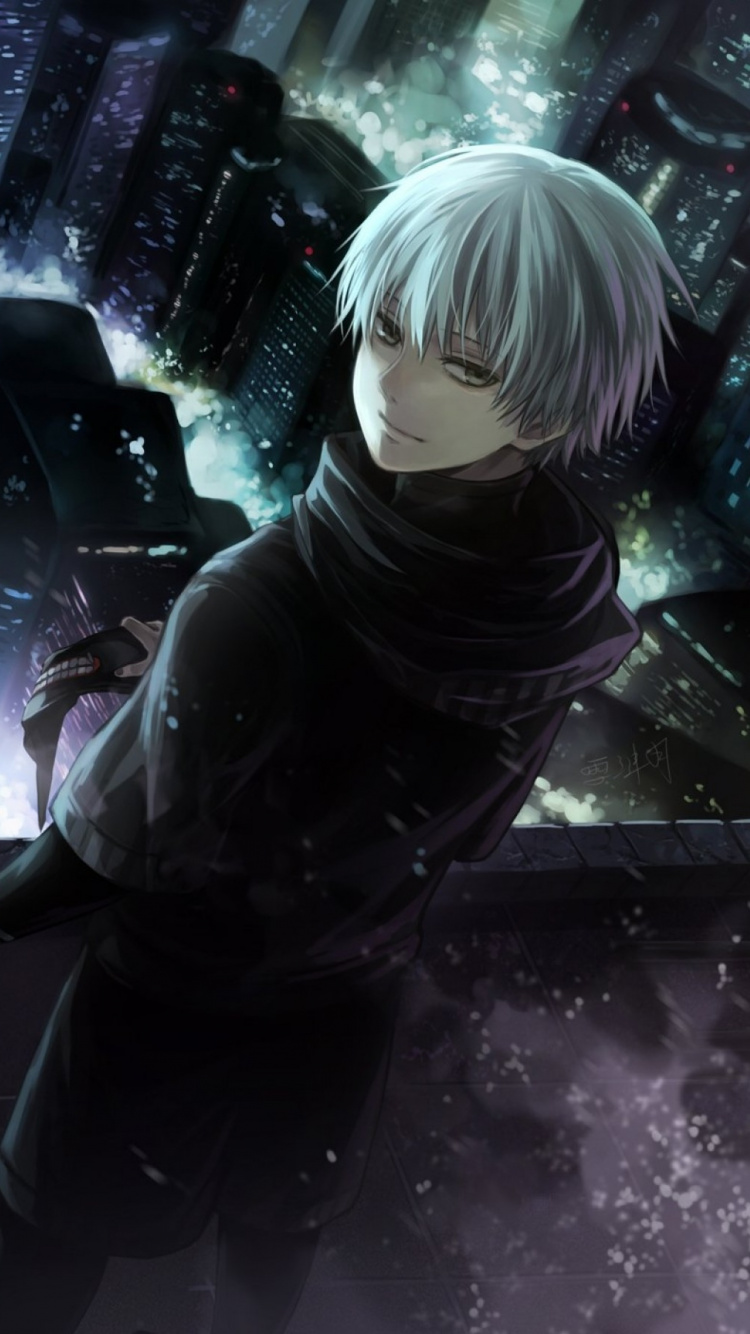 Обои Кен kaneki, Токио вурдалак, аниме, темнота, космос в разрешении 750x1334