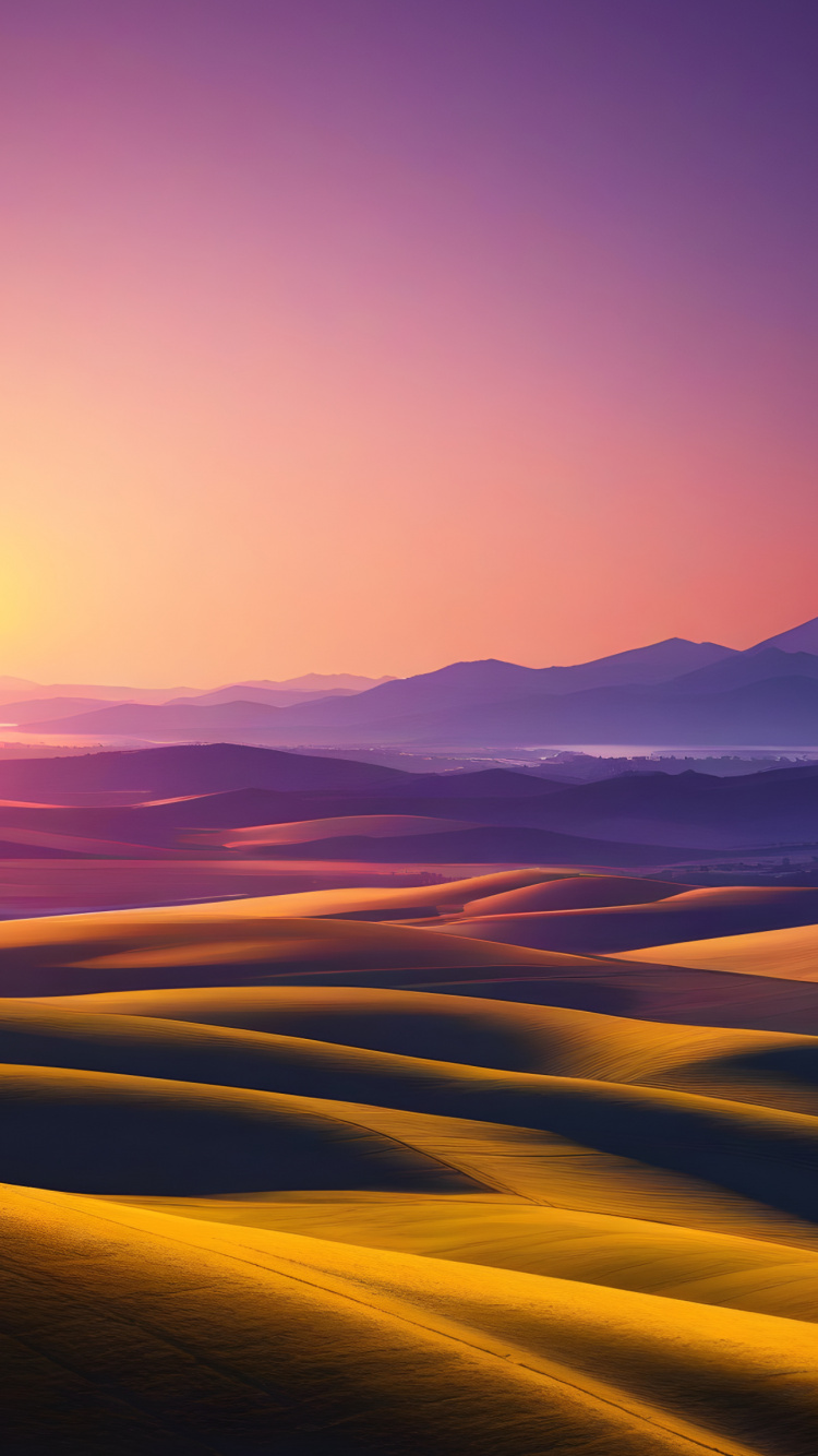 Обои послесвечение, Эпл, Apple Watch, iOS 17, природный ландшафт в разрешении 750x1334