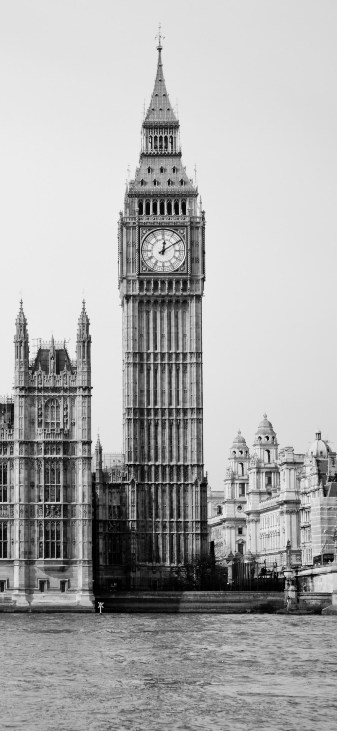 Обои здание парламента, вестминстерский дворец, Биг Бен, река темза, ориентир в разрешении 1125x2436