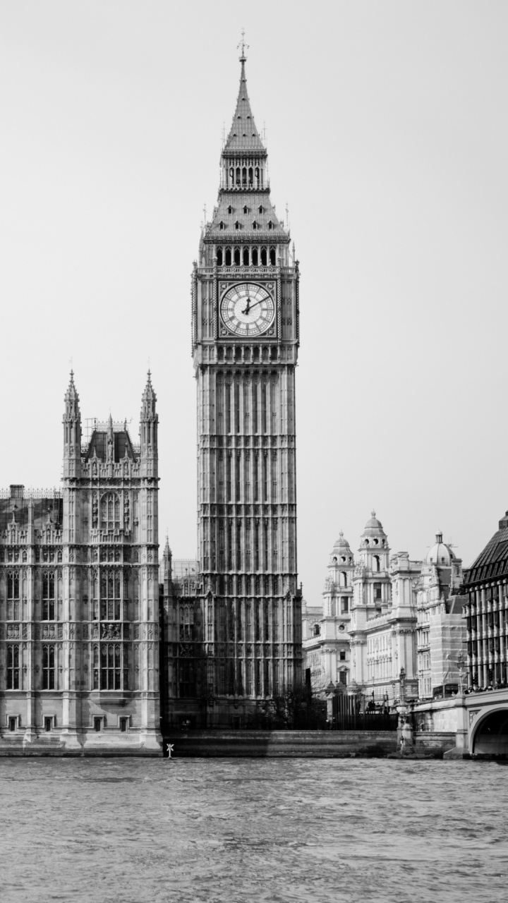 Обои здание парламента, вестминстерский дворец, Биг Бен, река темза, ориентир в разрешении 720x1280
