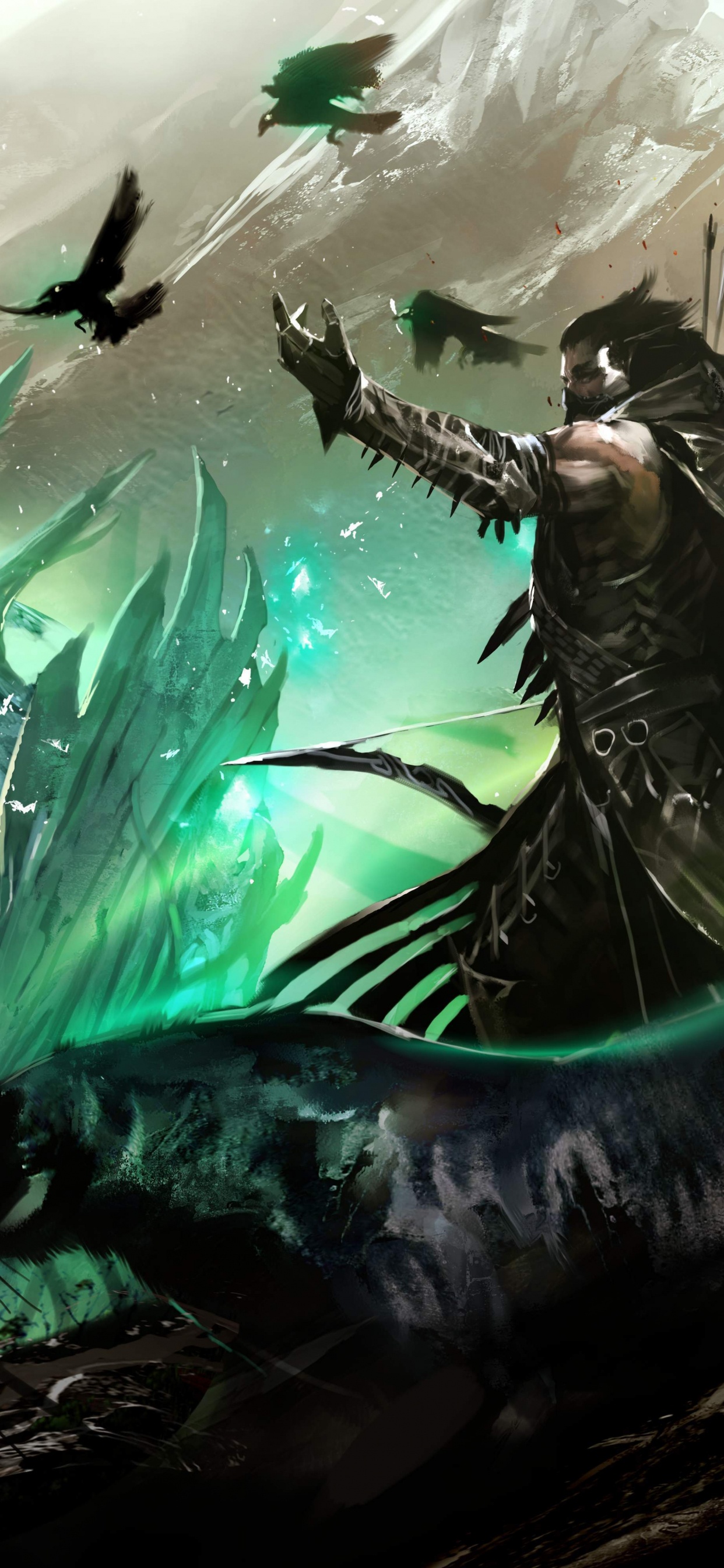 Обои guild wars 2 heart of thorns, странник, компьютерная игра, иллюстрация, Цифровой композитинг в разрешении 1242x2688