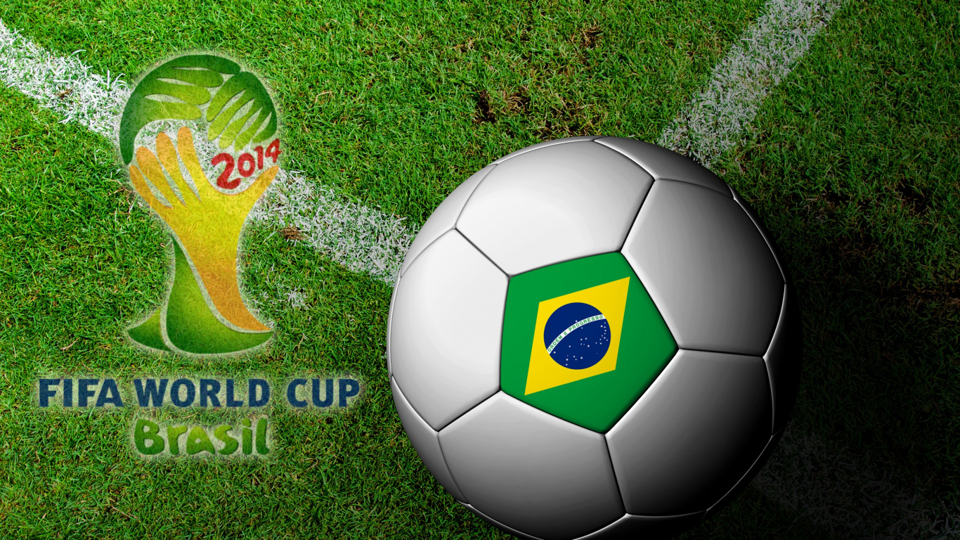 Обои сборная Бразилии по футболу, мяч, футбольный, палоун, спортивный инвентарь в разрешении 1366x768