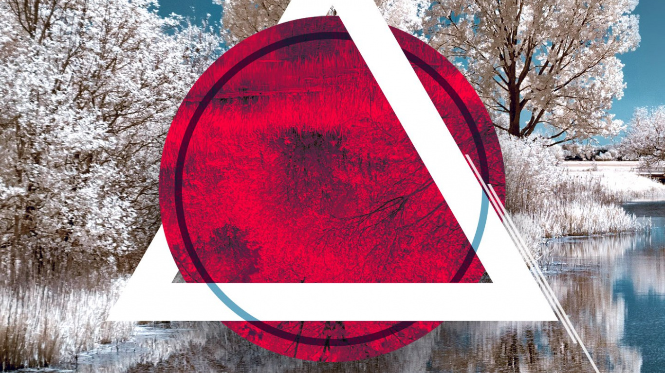 Обои зима, снег, вода, растение, природа в разрешении 1366x768