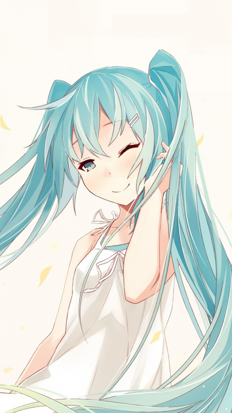 Обои Хацунэ Мику, Piapro, арт, вокалоид, аниме в разрешении 750x1334