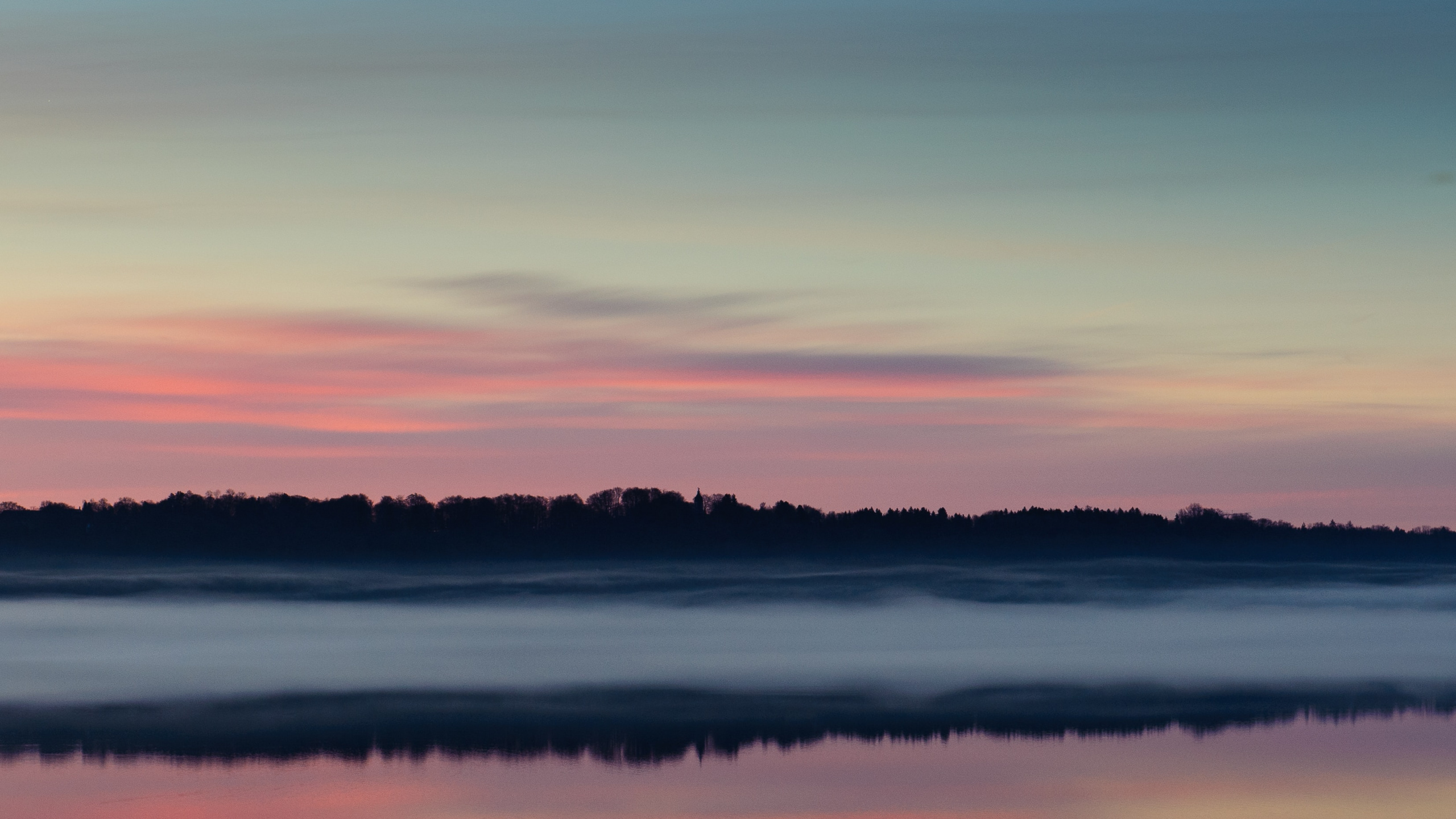 Обои закат, природа, горизонт, вода, облако в разрешении 2560x1440