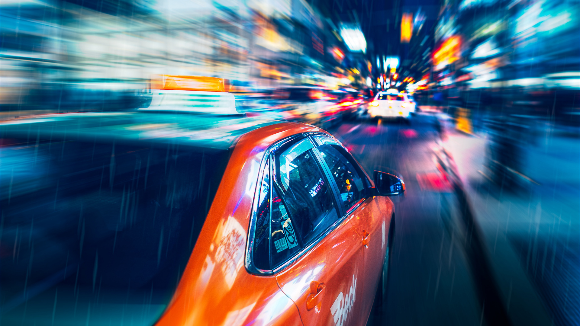 Обои автомобильное освещение, графика, отражение, Торонто, Король в разрешении 1920x1080