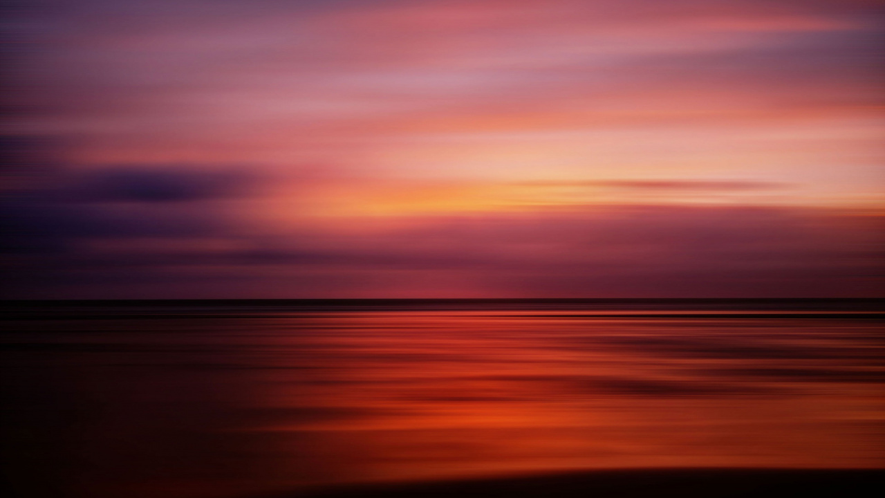 Обои горизонт, закат, послесвечение, восход солнца, море в разрешении 1280x720