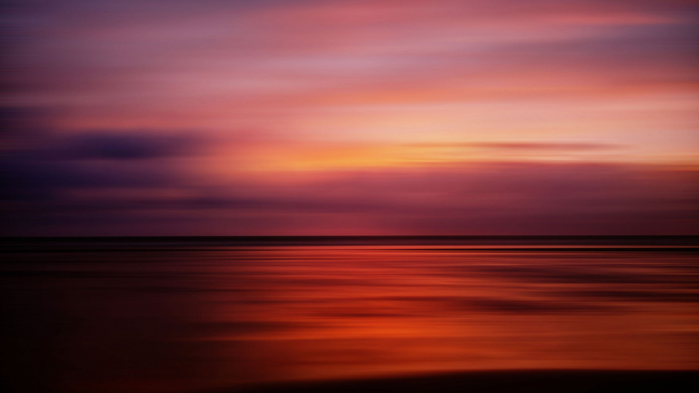 Обои горизонт, закат, послесвечение, восход солнца, море в разрешении 1366x768