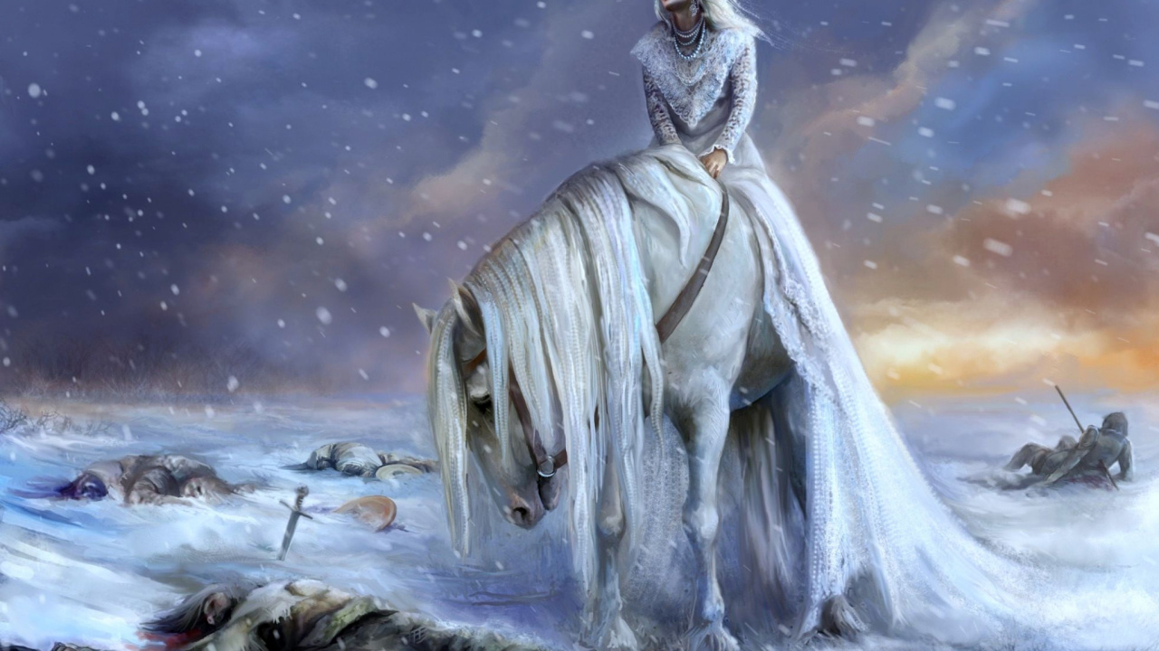 Обои фэнтези, мифология, живопись, акварельные краски, вода в разрешении 1280x720