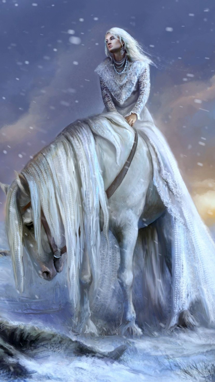 Обои фэнтези, мифология, живопись, акварельные краски, вода в разрешении 750x1334