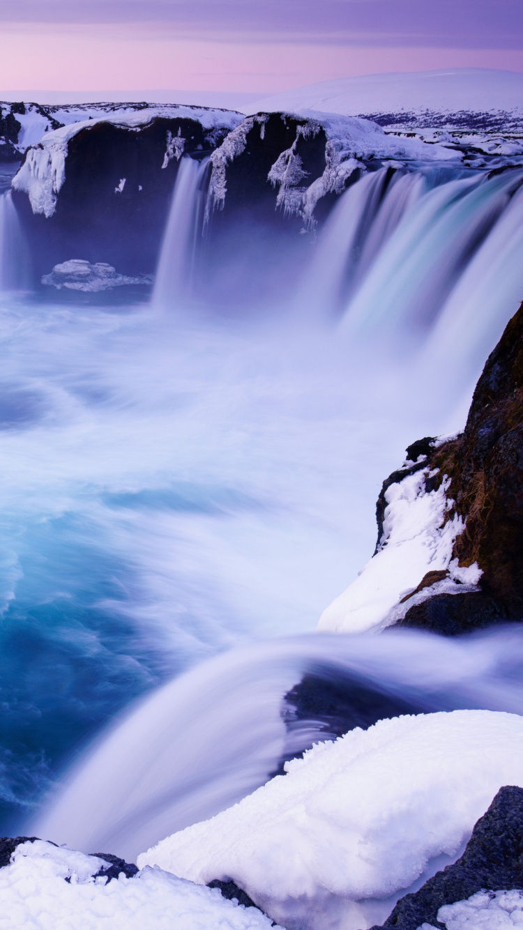 Обои водопад, водоем, природа, природный ландшафт, гидроресурсы в разрешении 750x1334