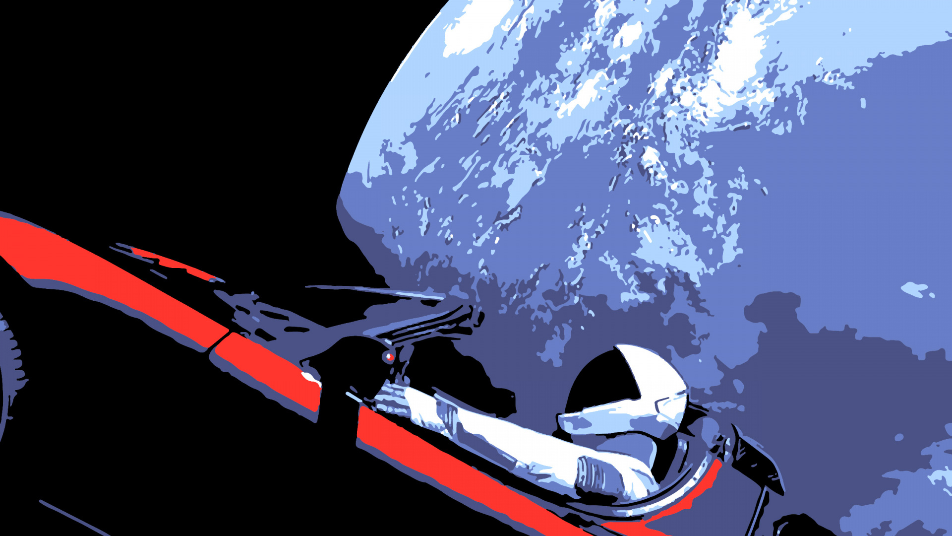 Обои Tesla Roadster, авто, Элон Мускус Тесла Родстер, Tesla, SpaceX в разрешении 1920x1080