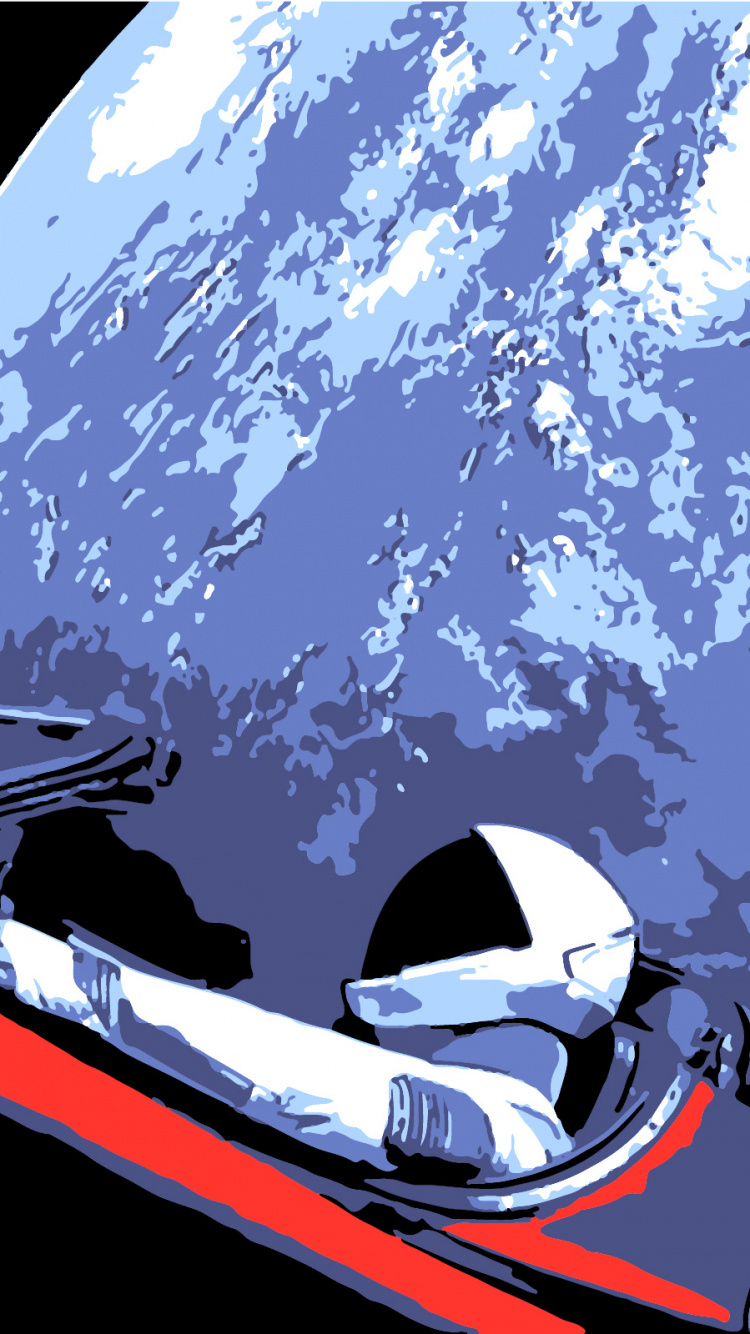 Обои Tesla Roadster, авто, Элон Мускус Тесла Родстер, Tesla, SpaceX в разрешении 750x1334