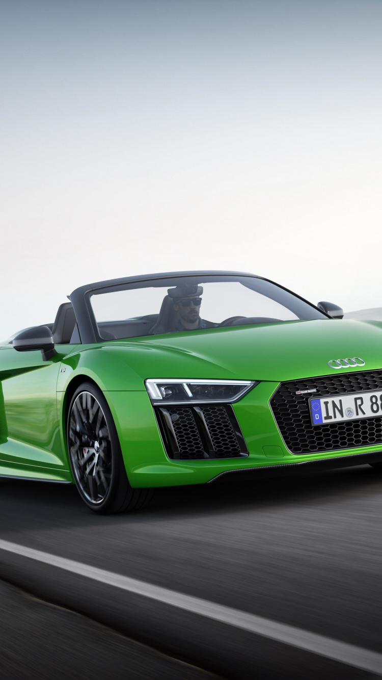 Обои Ауди R8 Спайдер, audi, авто, двигатель V10, суперкар в разрешении 750x1334
