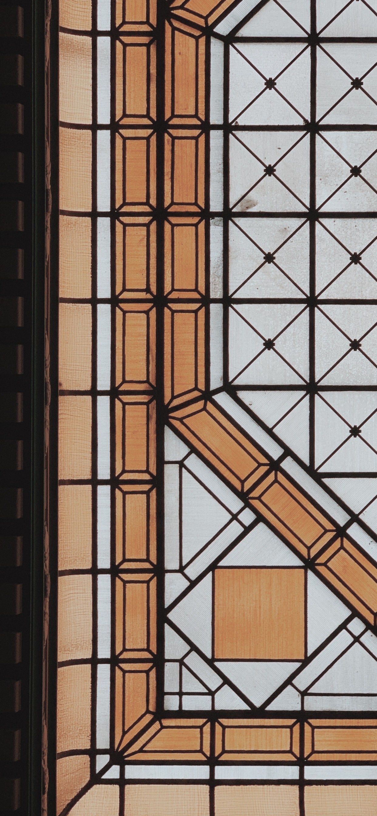 Обои Рисунок М, линия, стекло, полутона и оттенки, симметрия в разрешении 1242x2688