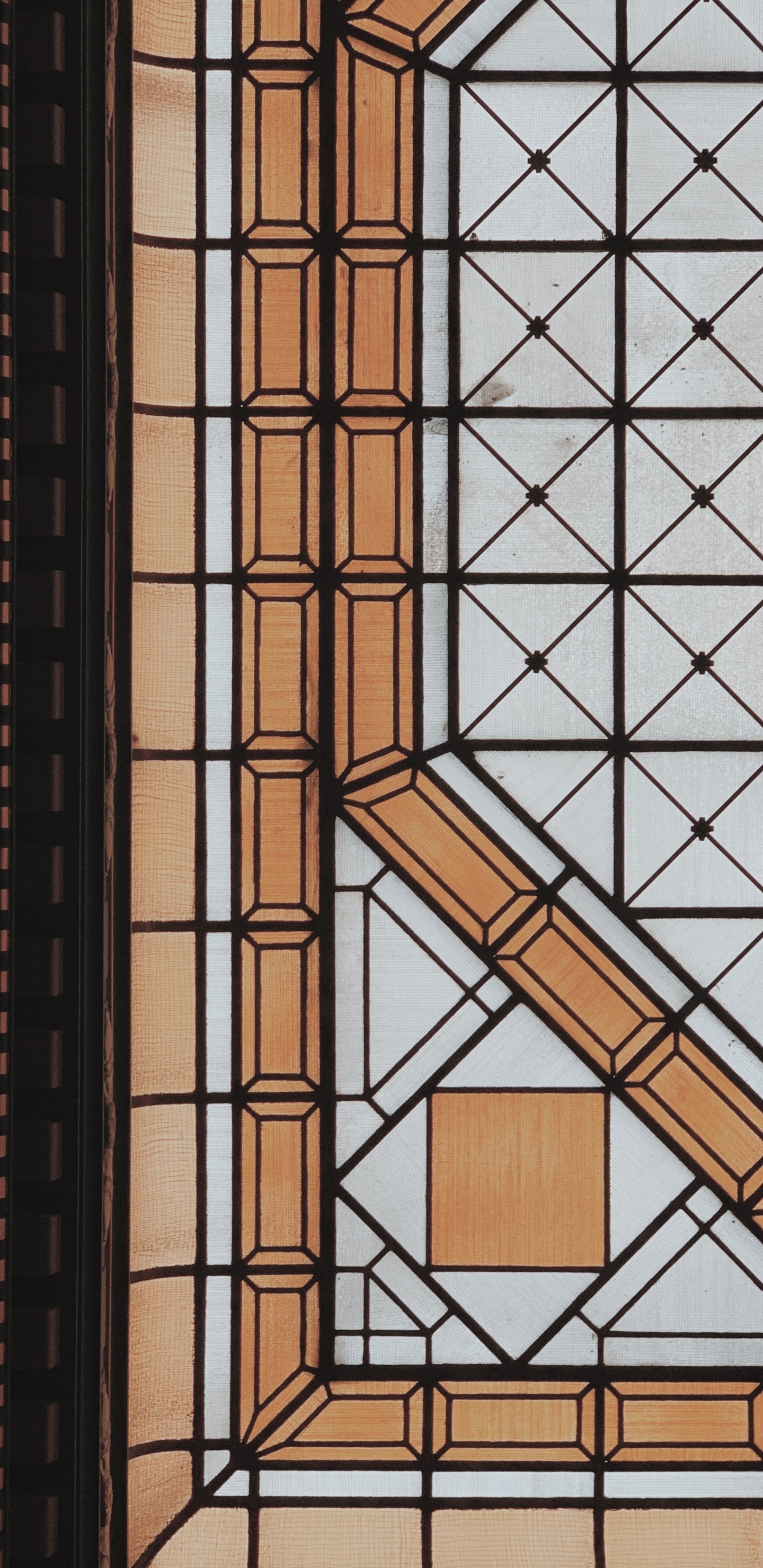 Обои Рисунок М, линия, стекло, полутона и оттенки, симметрия в разрешении 1440x2960