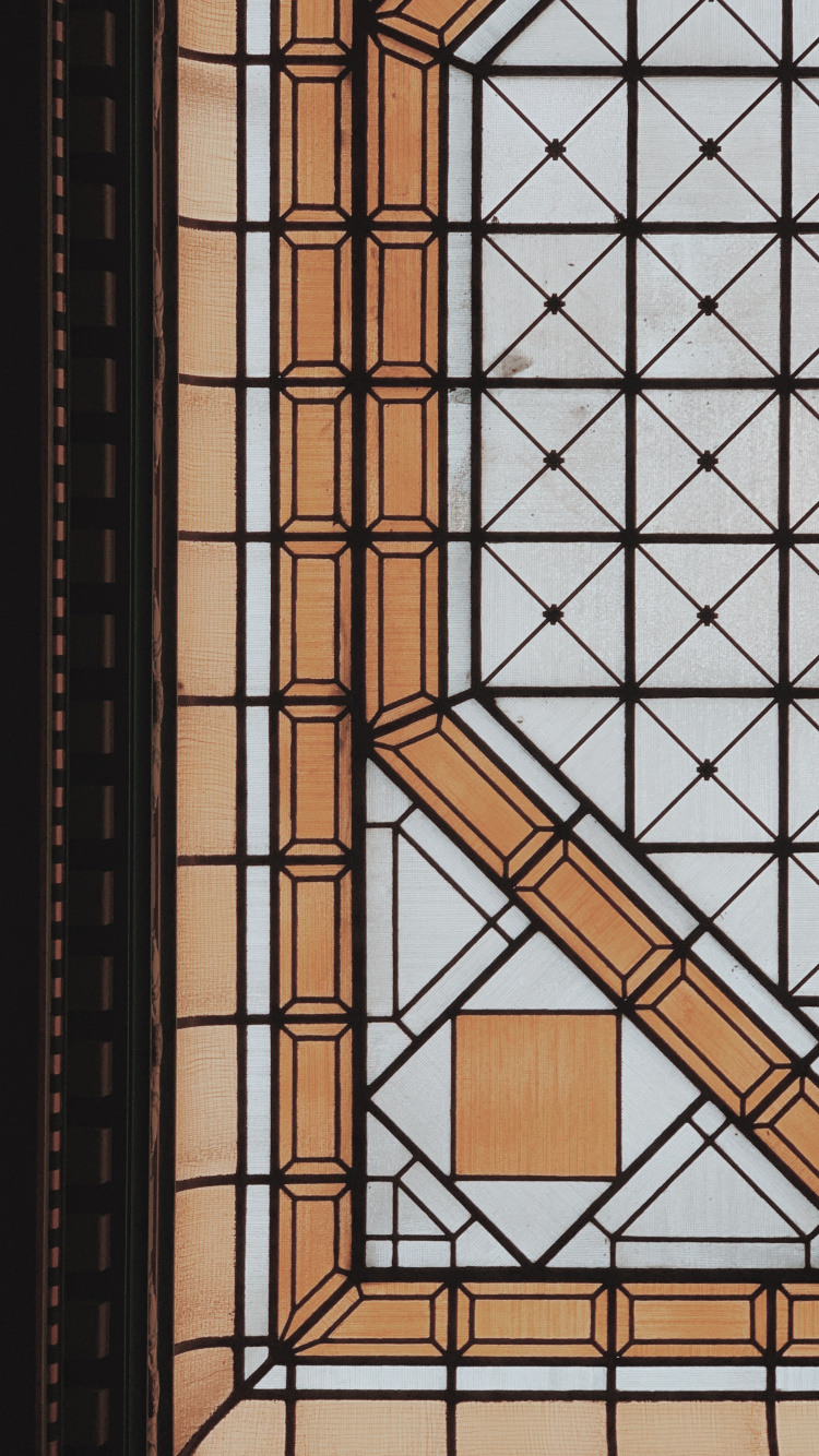 Обои Рисунок М, линия, стекло, полутона и оттенки, симметрия в разрешении 750x1334