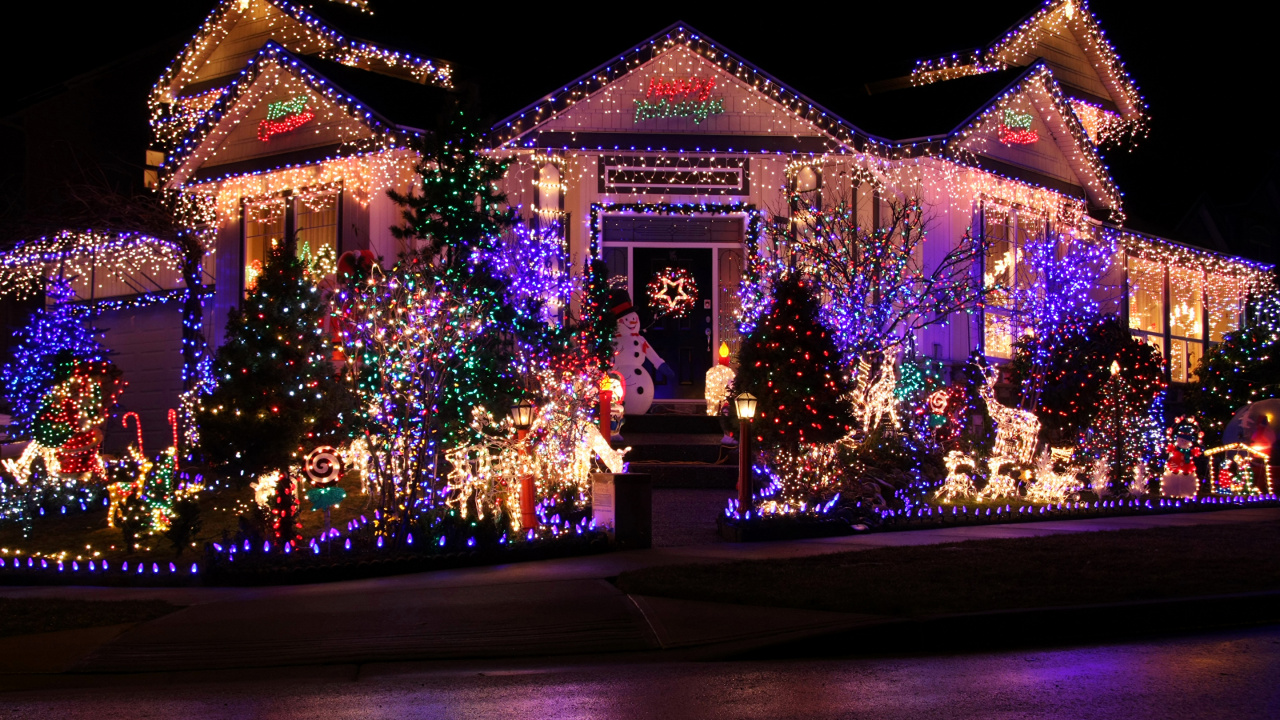 Обои лучшие новогодние украшения, Рождественские украшения, Рождественский день, Рождественские огни, елка в разрешении 1280x720
