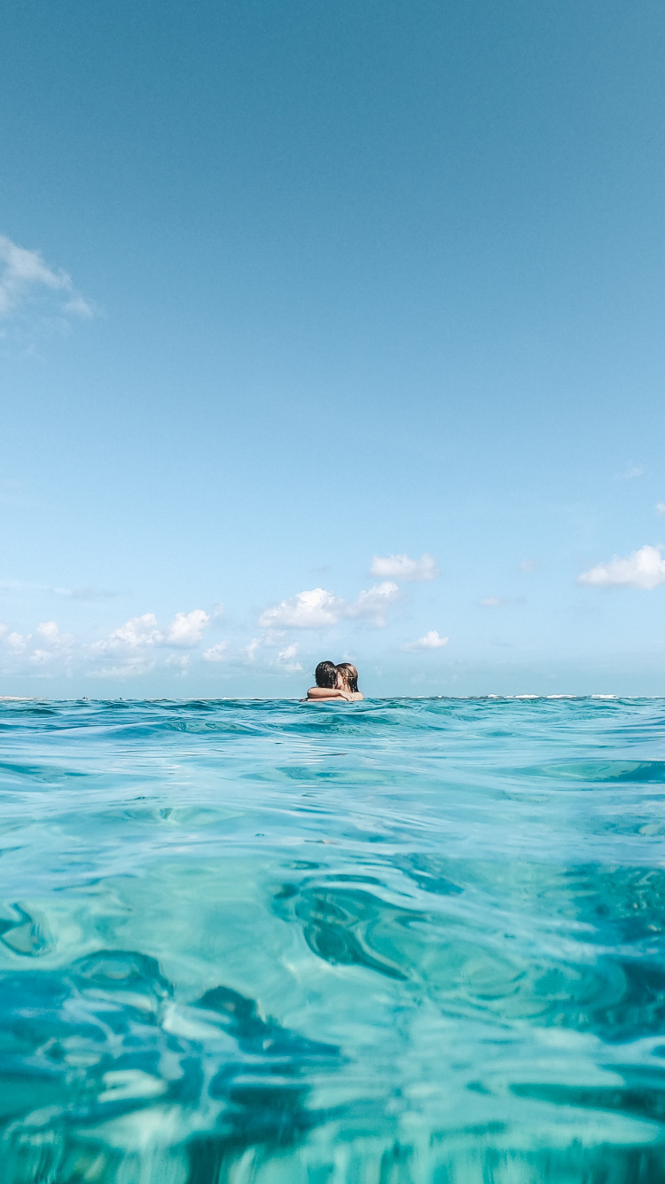 Обои море, вода, синий, океан, горизонт в разрешении 750x1334