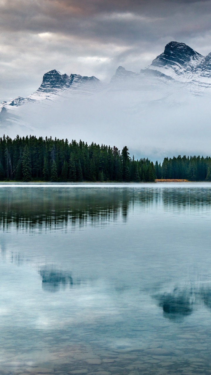 Обои банфф, природный ландшафт, природа, водоем, отражение в разрешении 720x1280