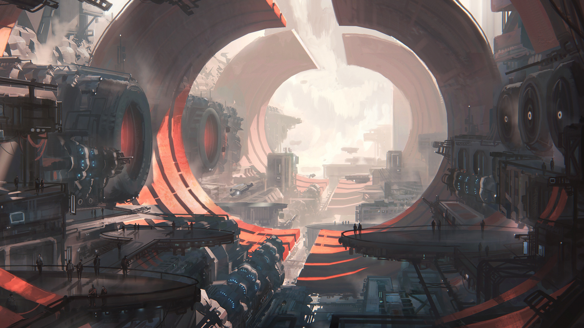 Обои компьютерная игра, концепт арт, экологическое искусство, фантастическое искусство в разрешении 1920x1080