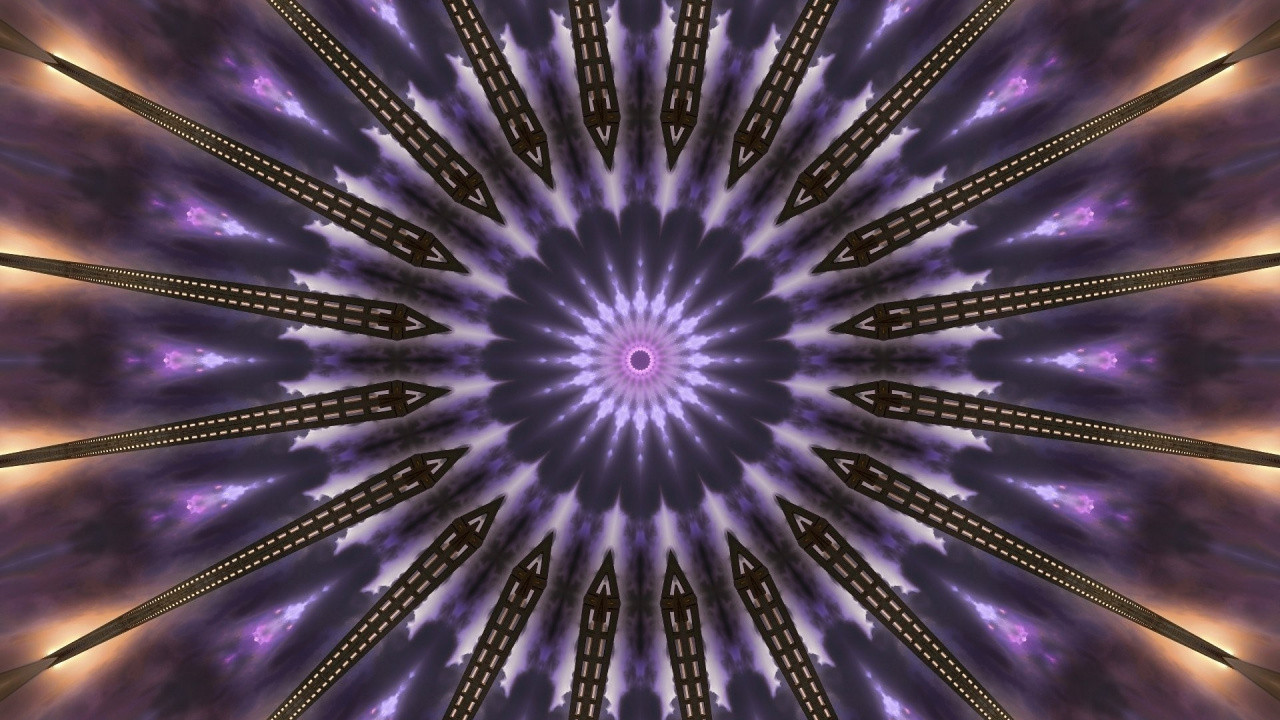 Обои пурпур, фрактальное искусство, Фиолетовый, свет, симметрия в разрешении 1280x720