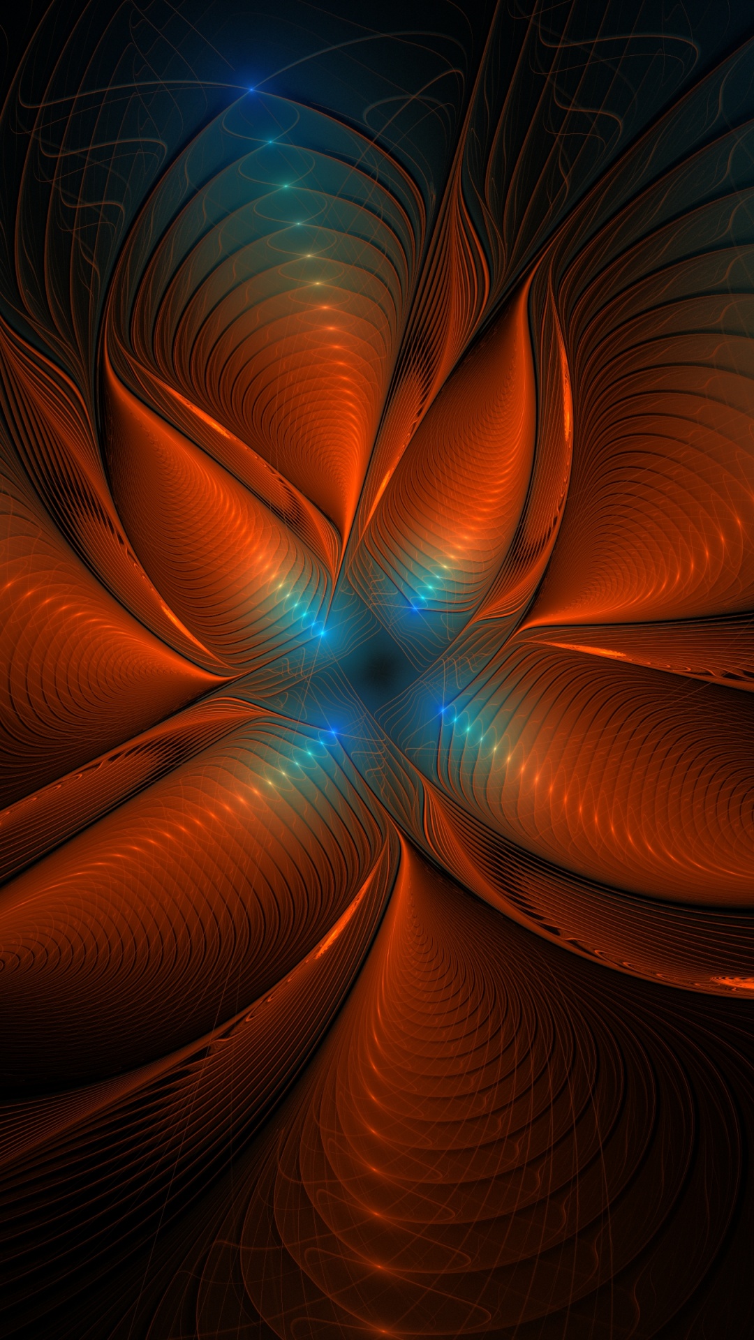 Обои фрактальное искусство, фрактал, симметрия, арт, дизайн в разрешении 1080x1920