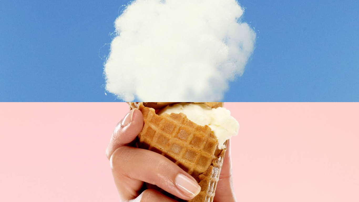 Обои LG, LG G8 ThinQ, рожок мороженого, андроид, Кулинария в разрешении 1366x768