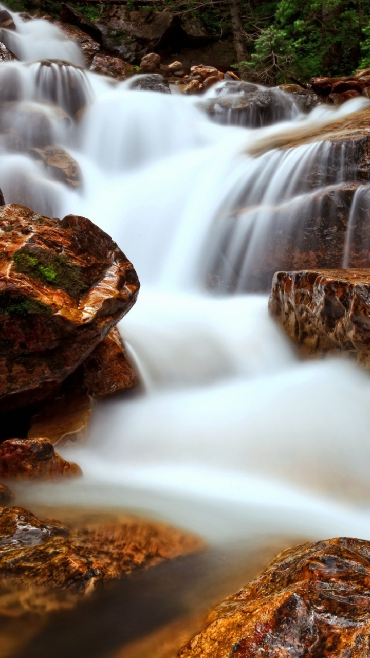 Обои водоем, природа, водопад, гидроресурсы, поток в разрешении 720x1280