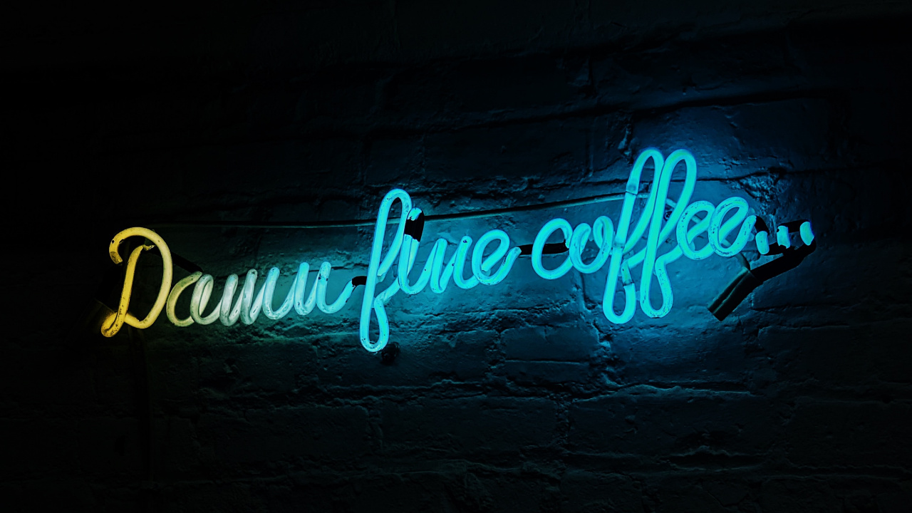 Обои неоновая вывеска, текст, черный, зеленый, неон в разрешении 1280x720