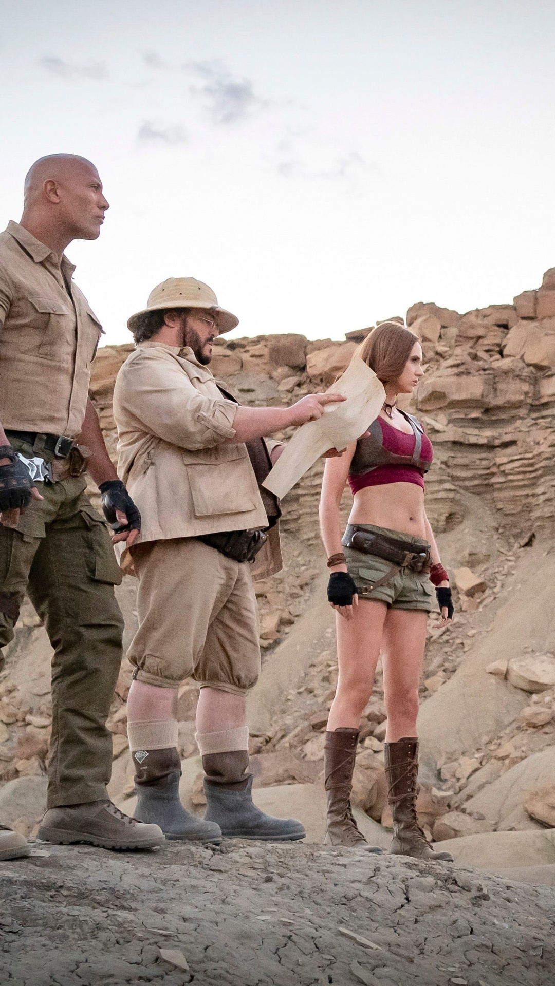 Обои Дуэйн Джонсон, Джуманджи следующий уровень, продолжение, фильм критика, телевидение в разрешении 1080x1920