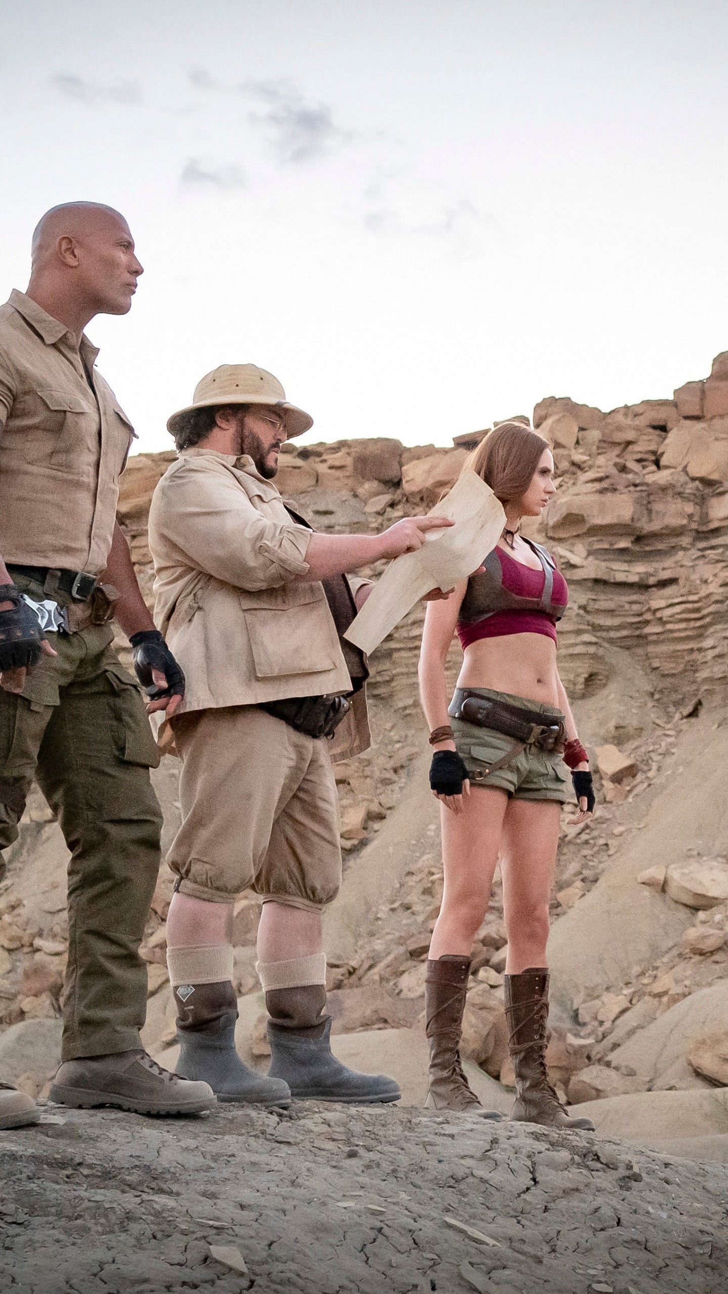 Обои Дуэйн Джонсон, Джуманджи следующий уровень, продолжение, фильм критика, телевидение в разрешении 1440x2560