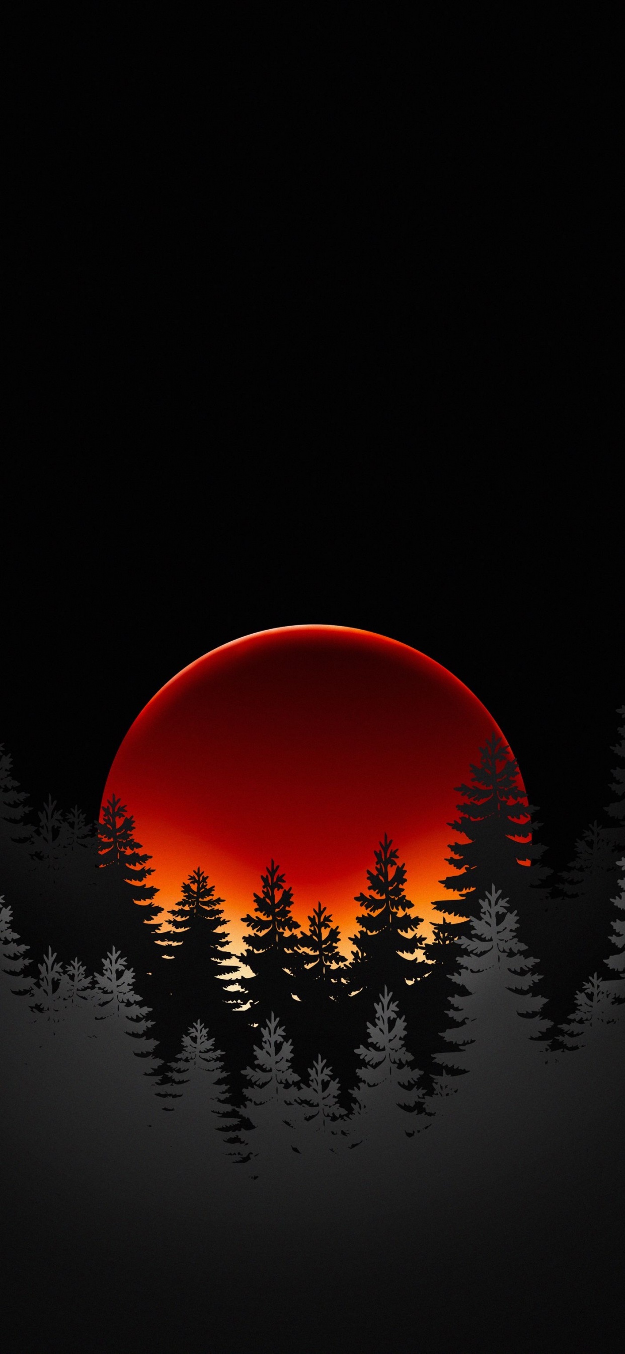 Обои атмосфера, окружающая среда, Оранжевый цвет, природный ландшафт, древесные растения в разрешении 1242x2688