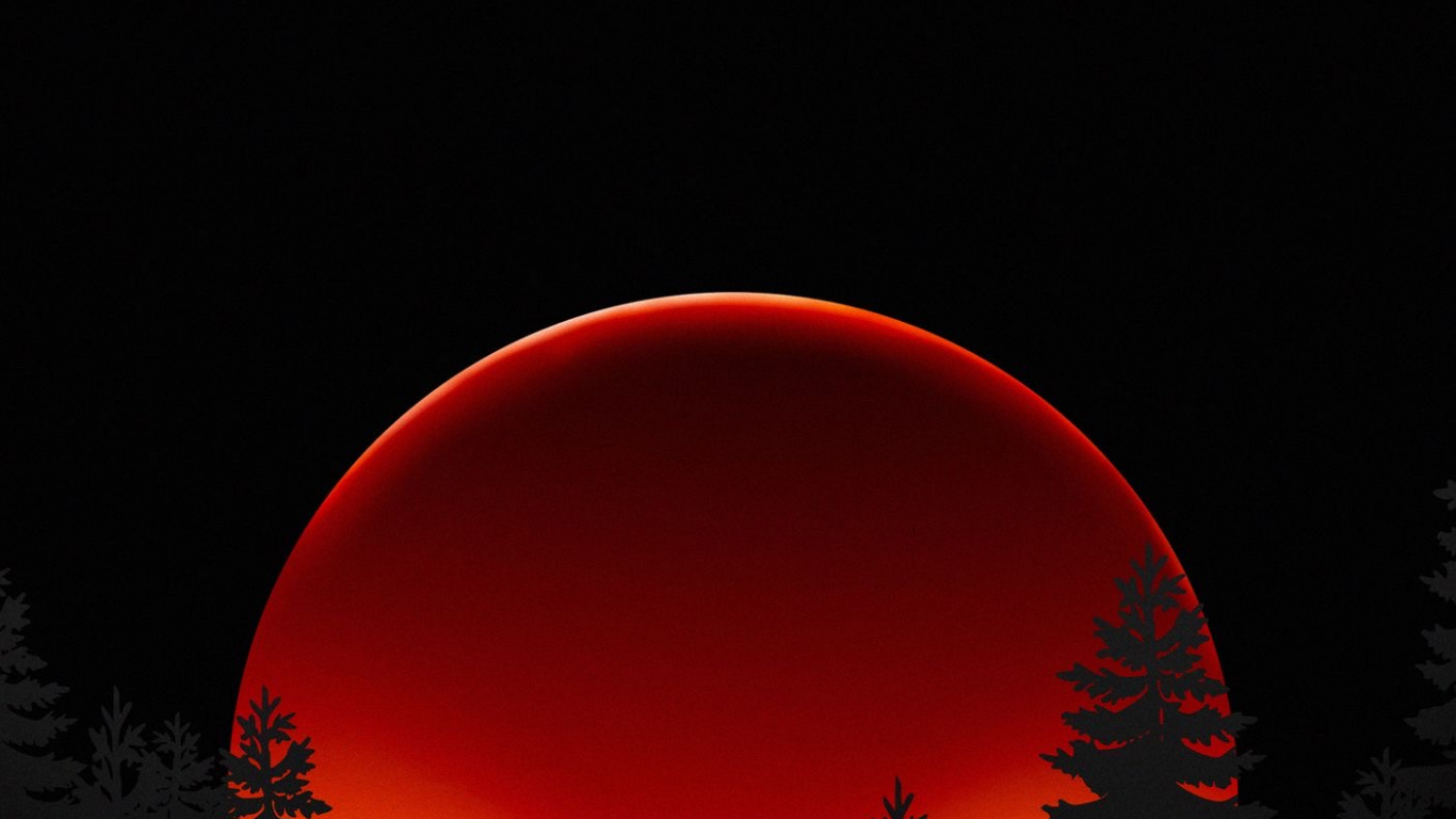 Обои атмосфера, окружающая среда, Оранжевый цвет, природный ландшафт, древесные растения в разрешении 1366x768