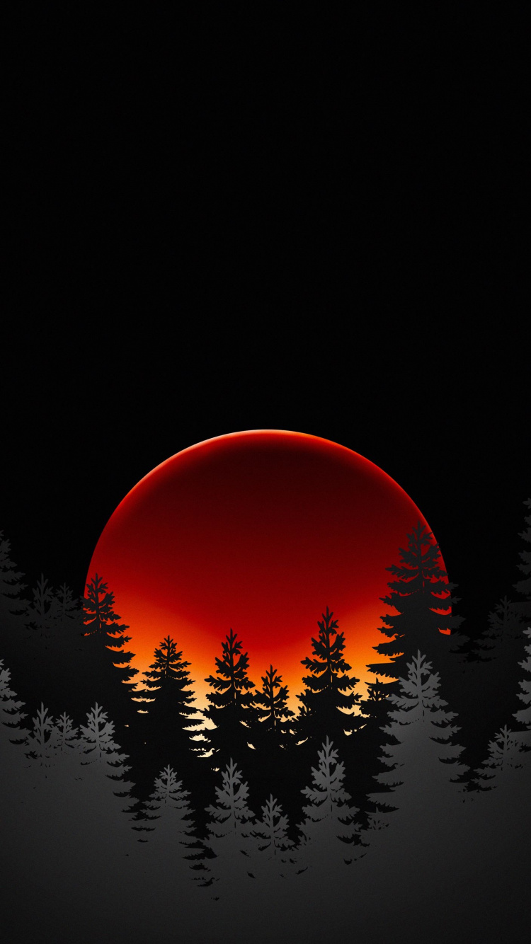 Обои атмосфера, окружающая среда, Оранжевый цвет, природный ландшафт, древесные растения в разрешении 750x1334