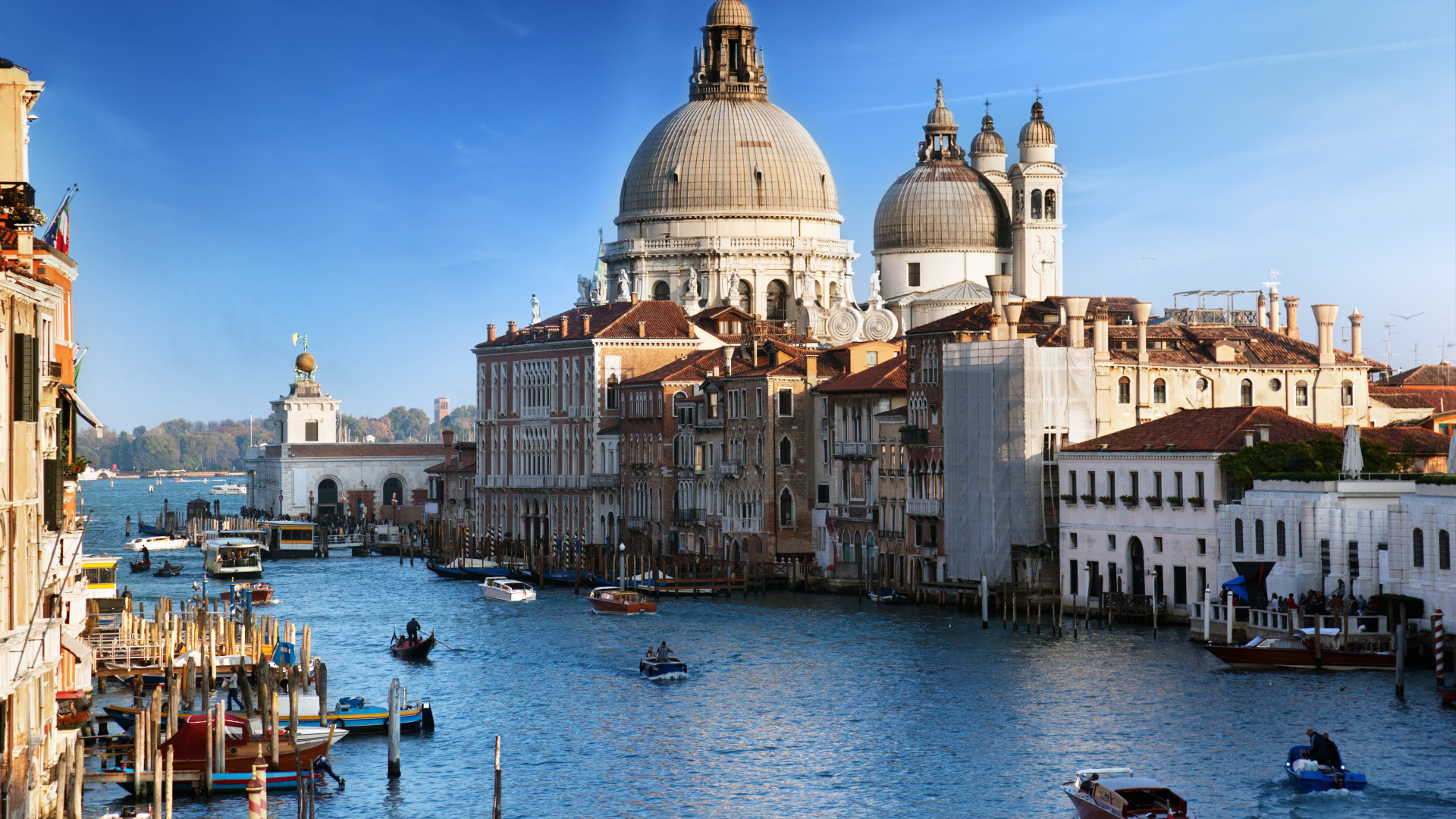 Обои Гранд-канал, водный путь, канал, ориентир, базилика в разрешении 1920x1080