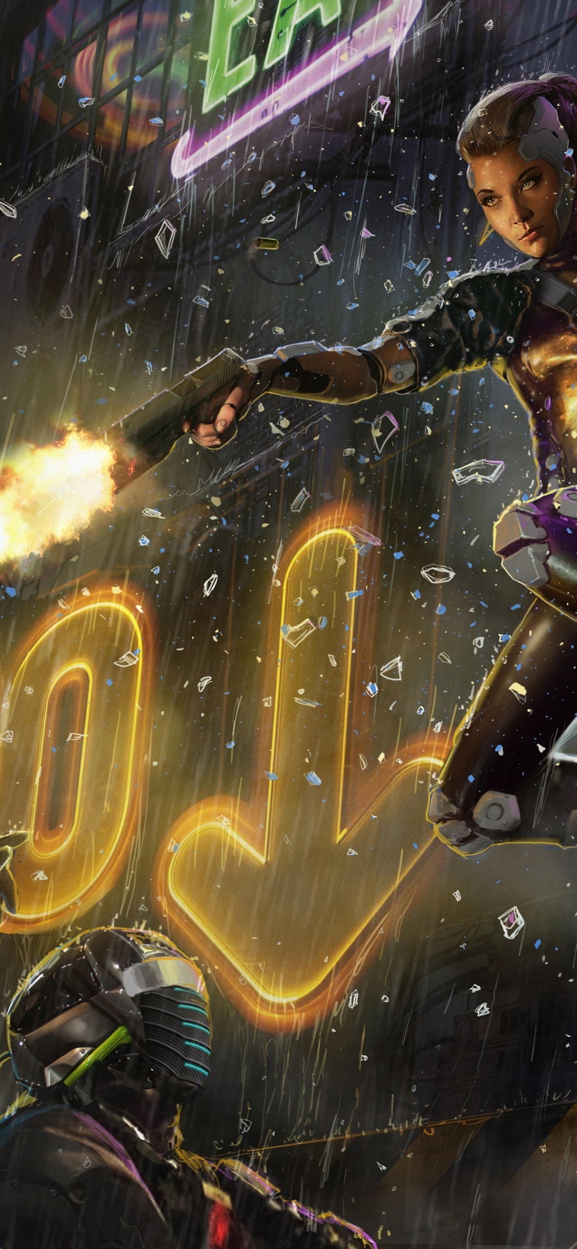 Обои игра-боевик, вымышленный персонаж, Киберпанк, приключенческая игра, видеоигра в разрешении 1125x2436